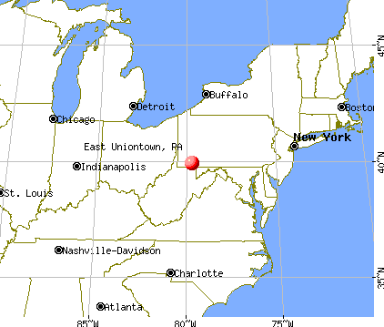 East Uniontown, Pennsylvania map
