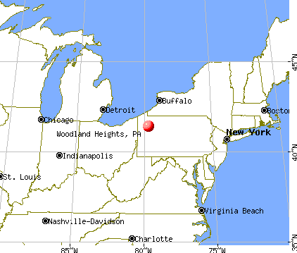Woodland Heights, Pennsylvania map