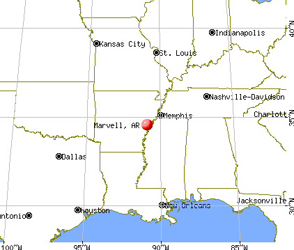 Marvell, Arkansas map