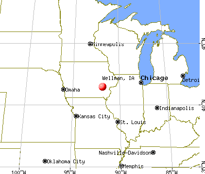 Wellman, Iowa map