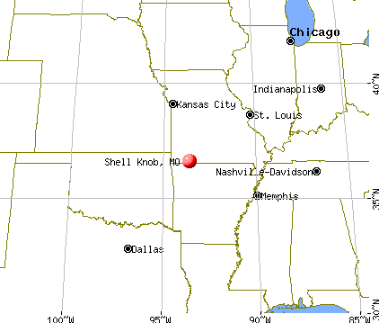 Shell Knob, Missouri map
