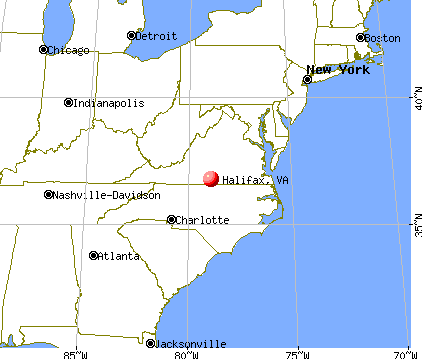 Halifax, Virginia map