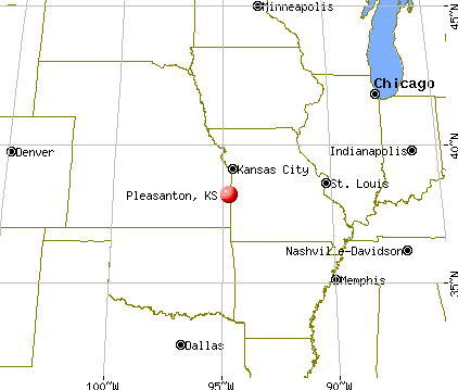 Pleasanton, Kansas map