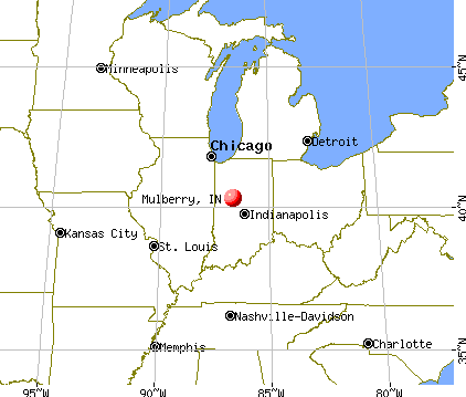 Mulberry, Indiana map