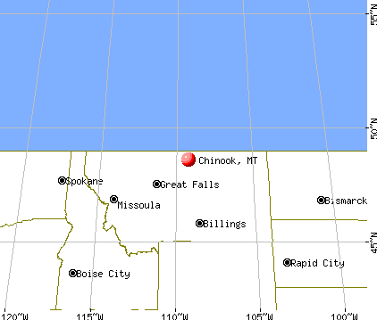 Chinook, Montana map