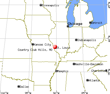 Country Club Hills, Missouri map