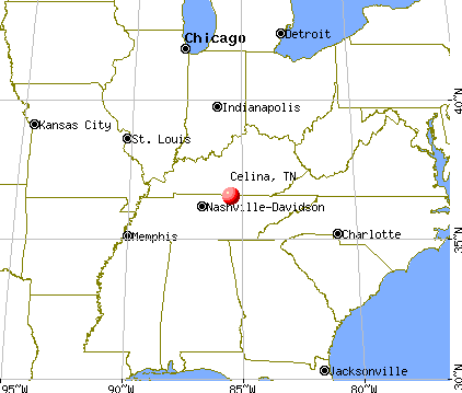 Celina, Tennessee map