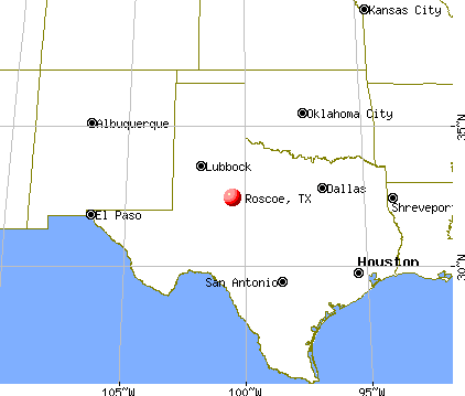 Roscoe, Texas map