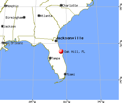 Oak Hill, Florida map