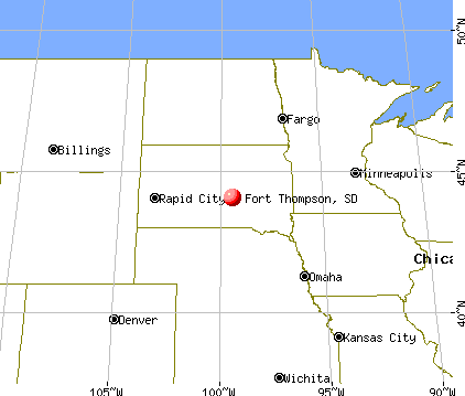 Fort Thompson, South Dakota map