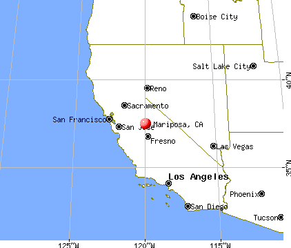 Mariposa, California map