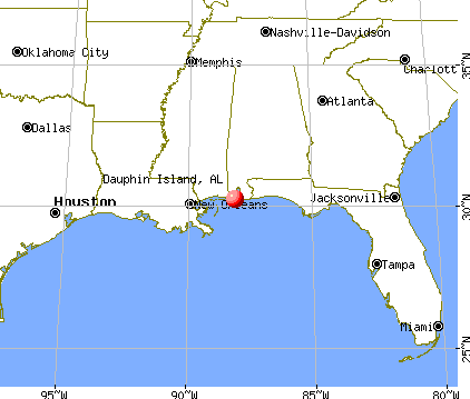 Dauphin Island, Alabama map