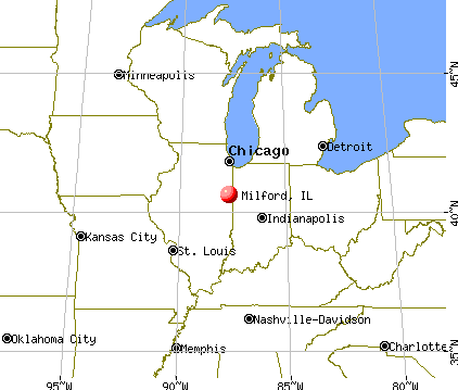 Milford, Illinois map