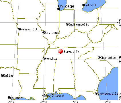 Burns, Tennessee map