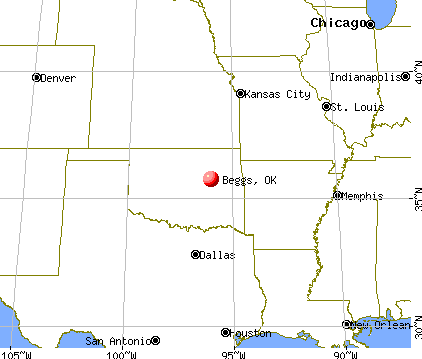 Beggs, Oklahoma map