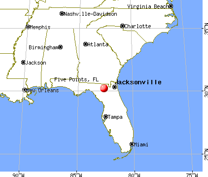 Five Points, Florida map