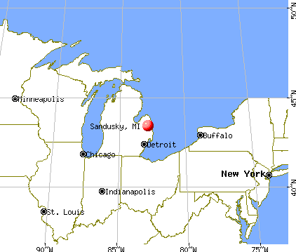 Sandusky, Michigan map