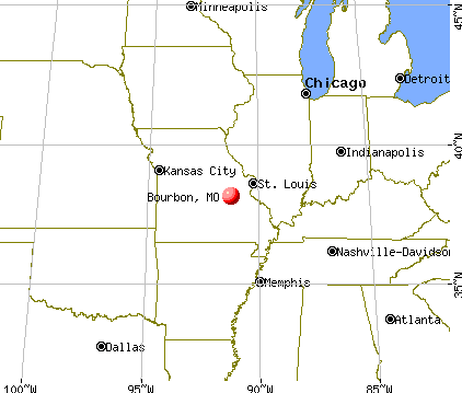 Bourbon, Missouri map