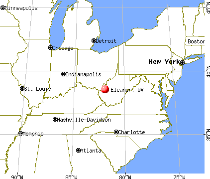 Eleanor, West Virginia map