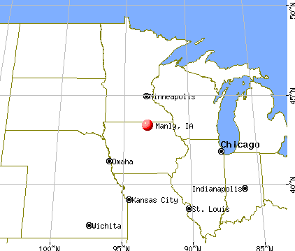 Manly, Iowa map