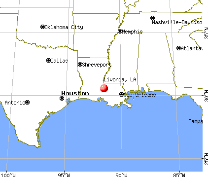 Livonia, Louisiana map