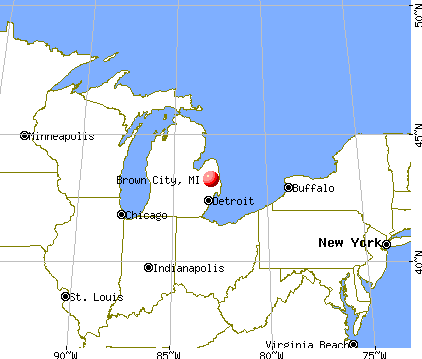 Brown City, Michigan map