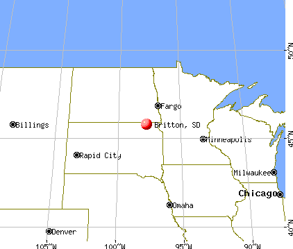Britton, South Dakota map