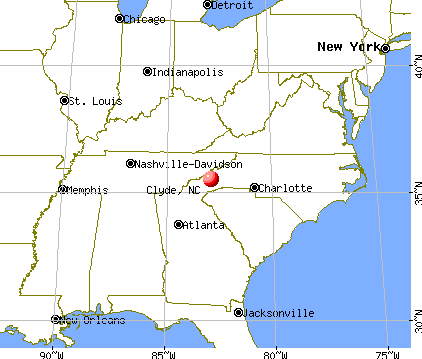 Clyde, North Carolina map