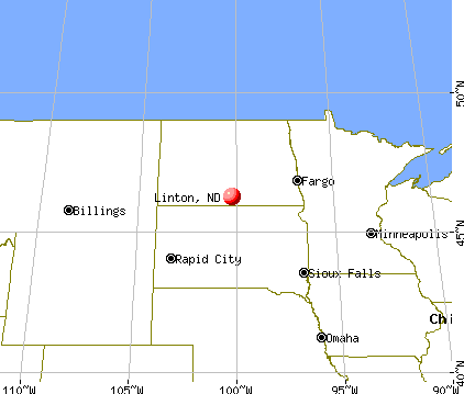 Linton, North Dakota map