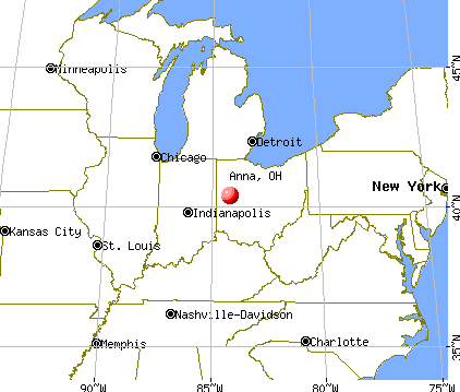 Anna, Ohio map