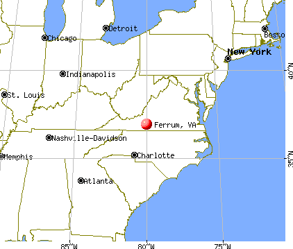Ferrum, Virginia map