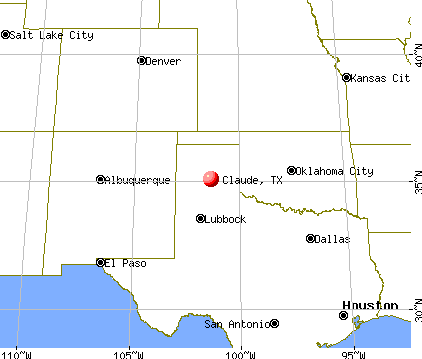 Claude, Texas map