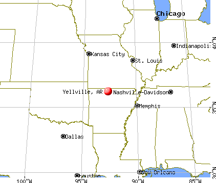 Yellville, Arkansas map