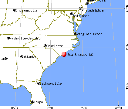 Sea Breeze, North Carolina map