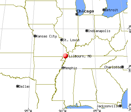 Lilbourn, Missouri map