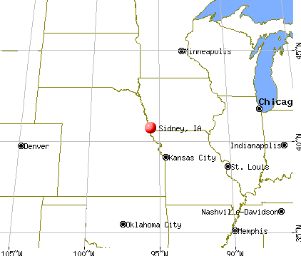 Sidney, Iowa map