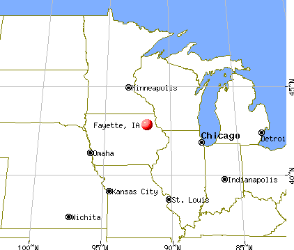 Fayette, Iowa map