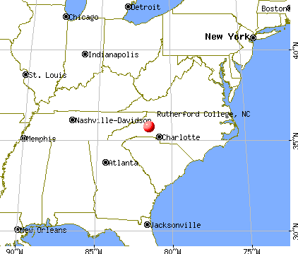 Rutherford College, North Carolina map