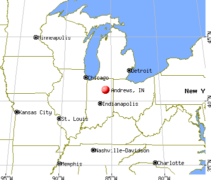 Andrews, Indiana map