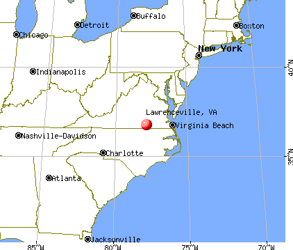 Lawrenceville, Virginia map