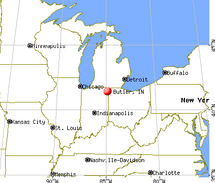 Butler, Indiana map