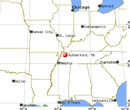 Rutherford, Tennessee map