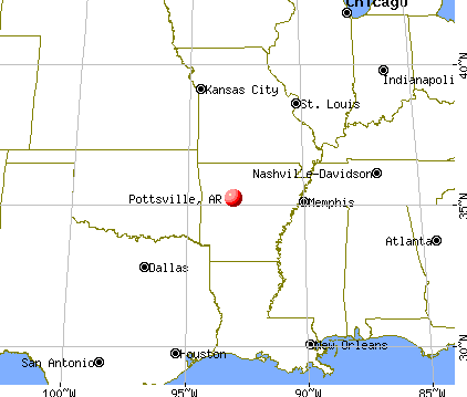 Pottsville, Arkansas map