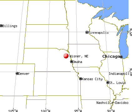 Wisner, Nebraska map