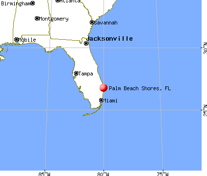 Palm Beach Shores, Florida map