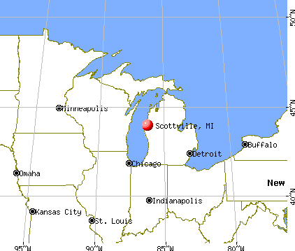 Scottville, Michigan map