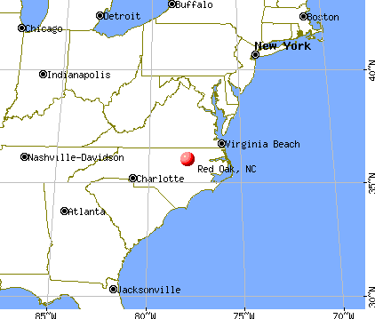 Red Oak, North Carolina map
