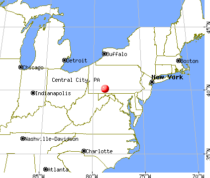 Central City, Pennsylvania map