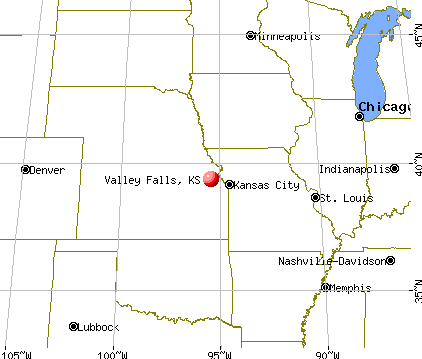Valley Falls, Kansas map