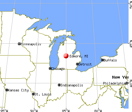 Edmore, Michigan map